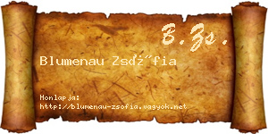 Blumenau Zsófia névjegykártya